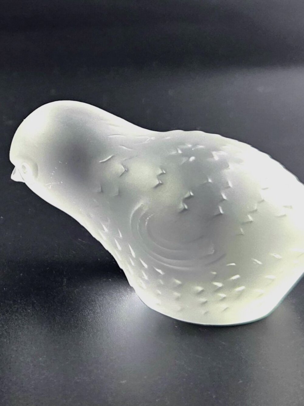 Vintage Baccarat Crystal Chick Head Down Frosted Figurine – Retired – Chipped